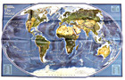     2004 National Geographic Map World Earth Satellite View Reprinted 2005-9  973 