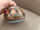 Navajo Pottery Jar Vessel Handmade Native American Signed Johnny W  Etched Green