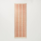 2 4 x7  Vertical Stripes Wool-cotton Blend Runner Rug Blush cream - Hearth