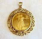 Vintage Liberty Medallion Coin Pendant Free Chain 18in Sterling Silver925