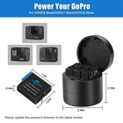 3 Pack Hero 8 Battery And Triple Batteries Charger For Gopro Hero 8 7 6
