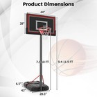7 5-10 Ft Portable Basketball Hoop W  44  Shatterproof Backboard Outdoor Indoor