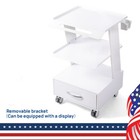3 Shelf Mobile Dental Trolley Rolling Cart Mouth Sweeping Trolley With Drawer