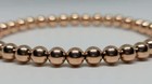 14k Solid Rose Gold Smooth 5mm Beaded Stretch Unisex Bracelet Fashion   Luxury