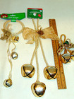 Christmas Door Knob Gold Hanger Jingle Bells Holiday Decor  Crafts Lot Of 3