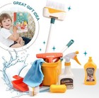 12-piece Kids Pretend Play Cleaning Set - Toy Broom Mop Dustpan For Toddlers