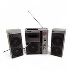 Vintage Sanyo M-9818f Boombox W  Removable Speakers Am fm Radio Cassette