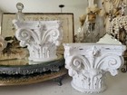 Oh  Antique Authentic Architectural Corinthian Column Post Base Salvage Risers 2