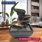 Indoor Tabletop Fountain Water Fountain With Light And Natural Waterfall Sounds