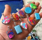 925 Sterling Silver Plated Heavenly Cotton Candy   Mix Gemstone New Pendant Lot