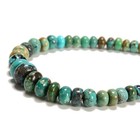 Graduated Natural Turquoise Smooth Rondelle Beads Size 3x4 To 6x11mm 15 5   Strd