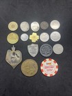Vintage Antique Collectible Tokens Mixed Various Lot Of 16