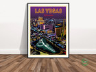 Las Vegas Travel Print Las Vegas Nevada Skyline  Wall Art Print  Travel Poster