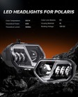 Pair Led Headlight With Drl For Polaris Rzr S 800 2008-2014 rzr Xp 900 2011-2014