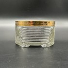 Vintage Powder Jar Art Deco Glass Dish Round Vanity Bathroom Jewelry Storage