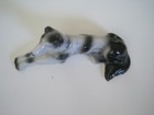 Borzoi Figurine Black   White Porcelain