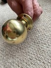 Reclaimed Antique Old  Pair Round Brass Door Knobs Handles