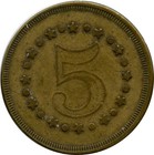 1890 s Milwaukee  Wisconsin Wi Jos  Pfeffer Saloon Good For 5   Trade Token