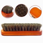 Leather Shoe Brush Horse Hair Soft Wood Handle Polishing Cleaning Brush