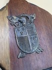 Vintage Fire Bellow Wood And Leather Fireplace Bellows Brass Coat Of Arms Decor