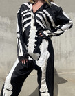 Vintage 1950s Skeleton Outfit Jumpsuit Halloween Costume 1960s Bones Vintage