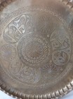 Vintage Brass Tray Middle Eastern Persian Moroccan 14 5  Stylized Calligraphy 