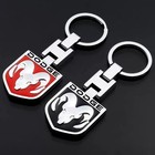 Dodge Ram Double-sided Chrome Metal Logo Keychain Black   Red 2 Color You Pick