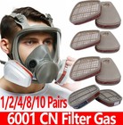 10pairs 6001cn Organic Vapor Respirator Filter Cartridge For 6800 6200 Gas Mask