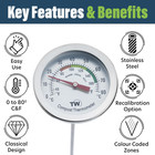 Compost Thermometer Stainless Steel Dial - Ideal Composting Soil Thermometer