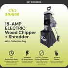Sun Joe Silent Wood Chipper Shredder  15 Amp Machine With 1 7  Diameter  Cj603e