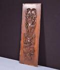Antique French Solid Walnut Wood Highly Carved Panel W intricate Design Flowers
