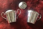 Cromwell Silver Chromium Art Deco Chrome Creamer   Sugar Set Mid Century Vintage