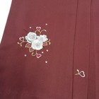 Used Brown Hakama Skirt Embroidered Roses Ribbons Formal Wear