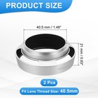 2 Pcs 40 5mm Lens Hood  Universal Metal Hollow Screw-in Vented Lens Hood  Silver