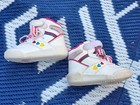 Vintage Baby Girls High Top Shoes Sneakers Size 4 Pink  Hearts  Fitness Plus