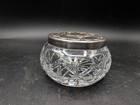 Antique Gorham Silver-plate Lid   Cut Crystal Vanity Powder Jar 1845