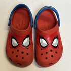 Crocs Fun Lab I Am Spider-man Clog Boys Sz 2 Flame Red Blue Slingback Strap