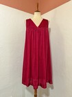 Nwt Vtg Vanity Fair Sleeveless Nightgown Burgundy Red Silky Nylon Dress Sz 1x