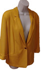 Nwt Nycc Women s Yellow Solid Lightweight 3 4 Sleeve Jacket Blazer Size  L