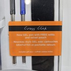 Cross Pearlescent Blue Click Pen Anodized Clip   Pouch W Extra Refills  at0625h