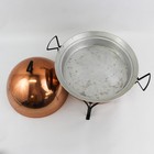 Vintage Round Domed Lid Copper Chafing Dish 15 5 