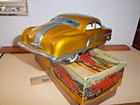 Vtg 1950 s Minister Deluxe Tin Friction Pontiac Chieftain Toy Car Original Box