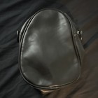 Black Faux Leather Small Crossbody Bag Oval Eye Ghost Adjustable Strap Nwot