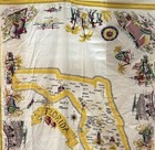 Vintage Florida State Map Souvenir Tablecloth Pre Disney Washed But Never Used