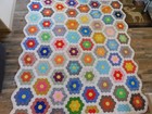 Vintage Large Grandmas Flower Garden 1940 s Quilt