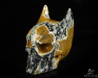 3 5  Ocean Jasper Hand Carved Batman Crystal Skull Fine Art Sculpture  Healing