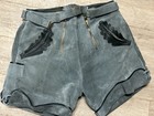 Vintage Lederhosen Suede Leather Shorts Bavarian Oktoberfest Traditional - 2 Pai