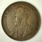 1917 Bronze Canadian Large Cent Almost Uncirculated Coin Canada Au 1c
