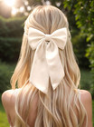 4 Pcs Hair Bow Clips For Women large Silky Satin Hair Bows ribbon Bow And Long T