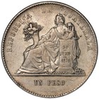 Guatemala - 1 Peso - 1873 - Km 197 - Silver  900 - 0 735 Asw - No Dot